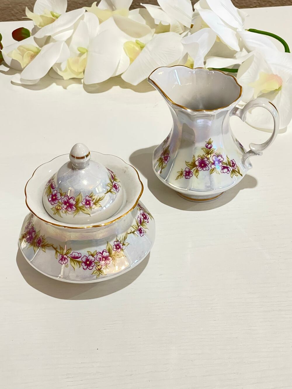 Korosten Cream Sugar Porcelain Floral